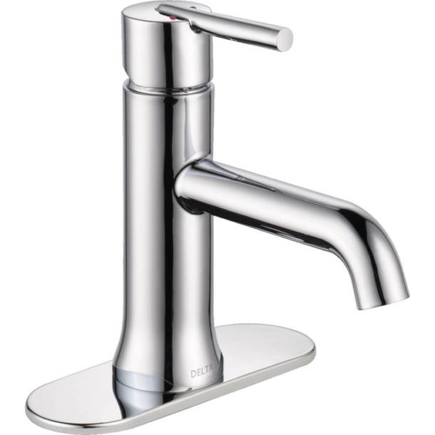 Delta Trinsic Single Hole Bathroom Faucet with Drain Assembly, Single ...